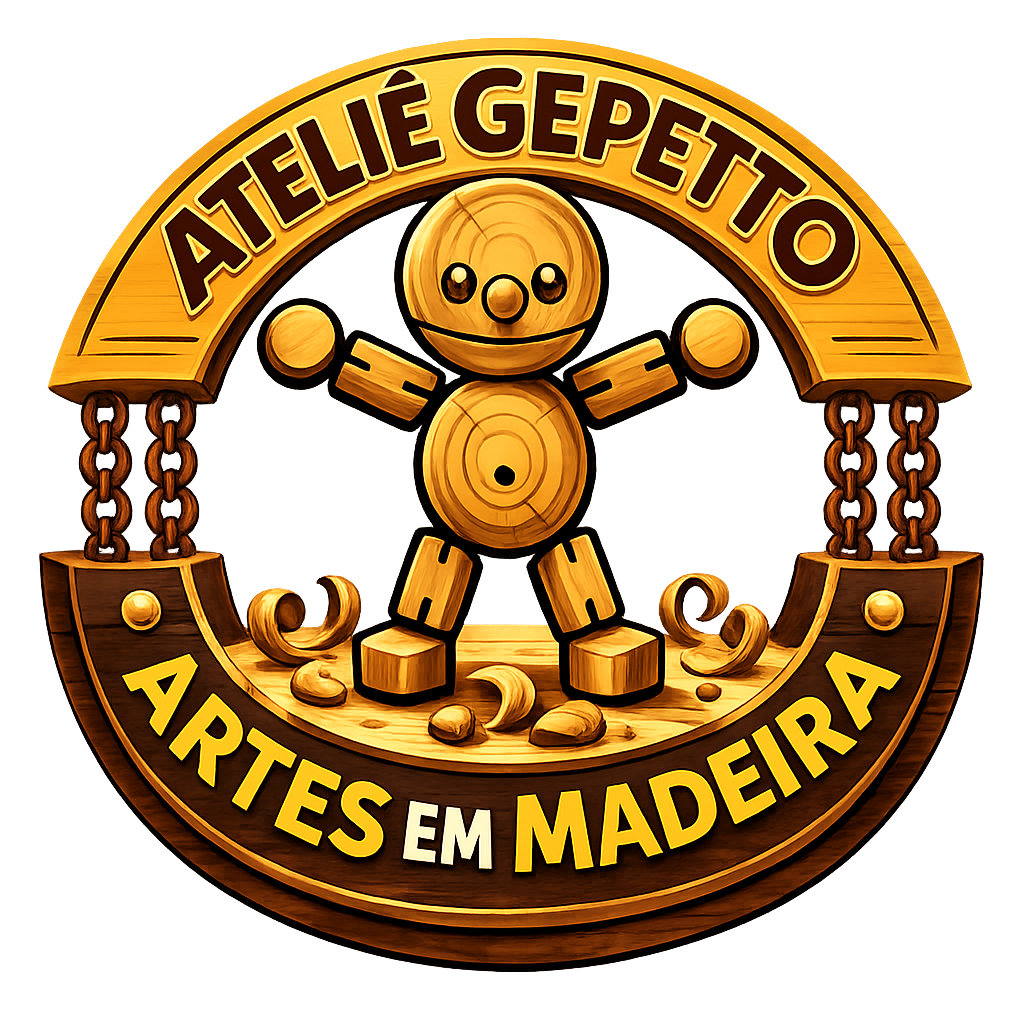 Ateliê Gepetto logo artesanato em madeira